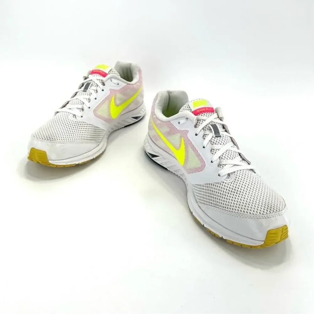 Nike Zoom Fly Dynamic Support Women Running Sneakers Size 10 White Pink Yellow